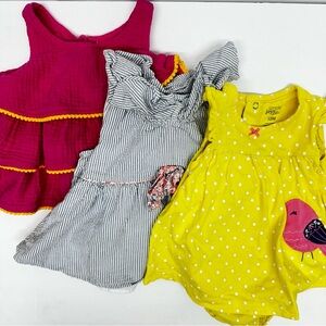 Girl Toddler Baby Clothes Dresses Lot Of 3 Size 12 Months 12M Set 9-12 Months